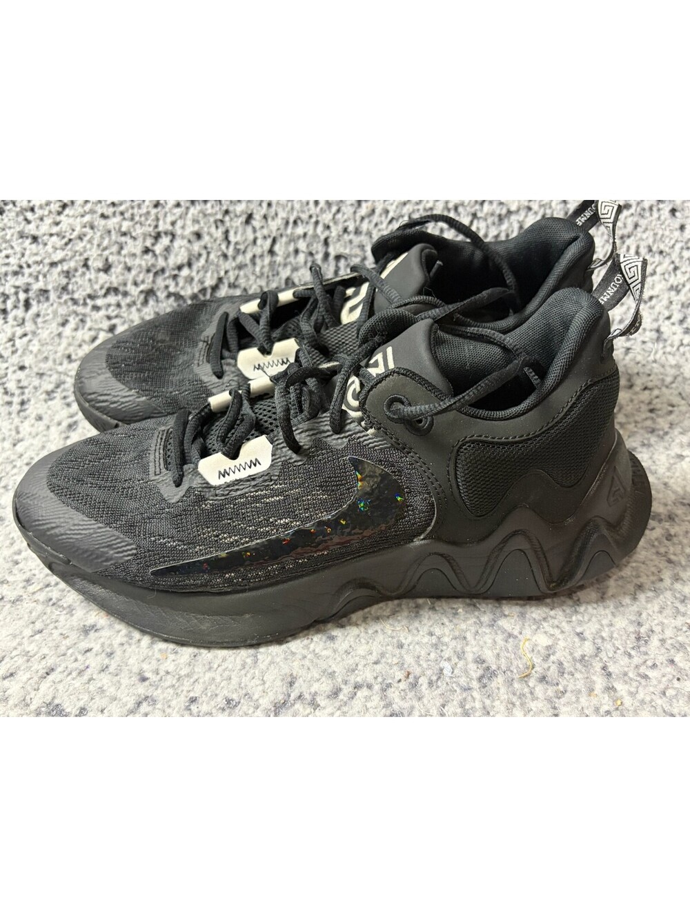 Nike Giannis Immortality 2 Black Holographic Swoosh Basketball Sneaker